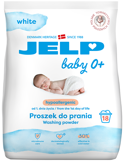 JELP Baby 0+ Гіпоалергенний мийний засіб призначений для прання білого 1,35 кг, 18 прань