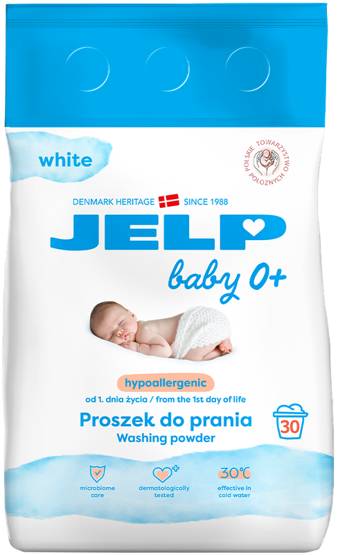 JELP Baby 0+ Гіпоалергенний мийний засіб призначений для прання білого 2,25 кг, 30 прань