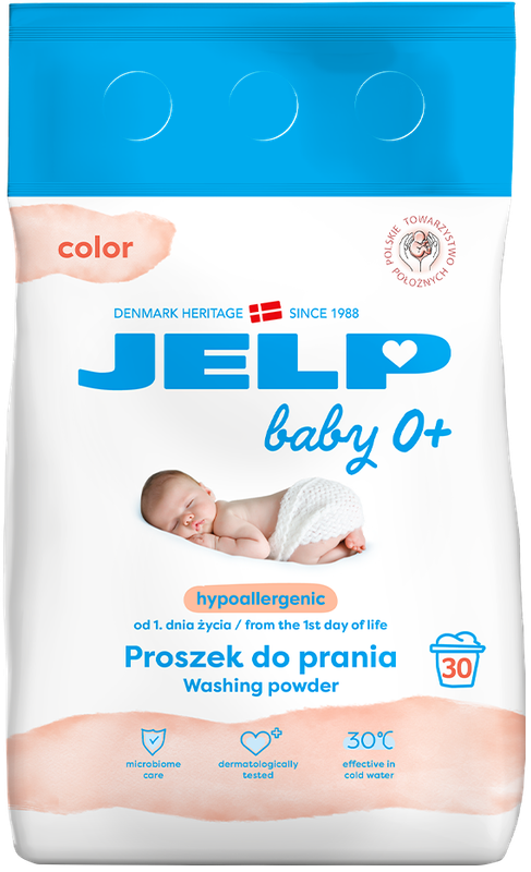 JELP Baby 0+ Гіпоалергенний мийний засіб призначений для прання кольорового 2,25 кг, 30 прань
